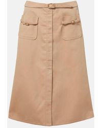Dorothee Schumacher - Luxury Layer Belted Cotton-Blend Midi Skirt - Lyst