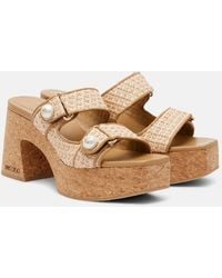 Jimmy Choo - Fayence 95 Leather Wedge Sandals - Lyst