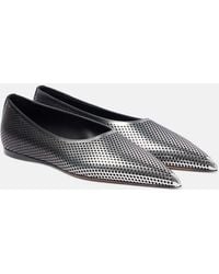 Alaïa - Degrade Fishnet Leather Ballet Flats - Lyst