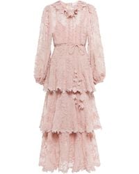 Zimmermann Exclusive To Mytheresa – Floral Cotton And Silk Midi Dress - Pink