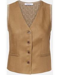 Max Mara - Calibri Cable-Knit Linen Vest - Lyst