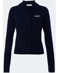 Chloé - Logo Wool Cardigan - Lyst
