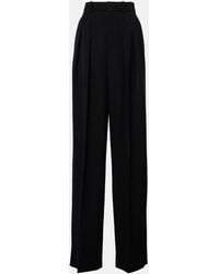 Saint Laurent - High-Rise Wool Grain De Poudre Tuxedo Pants - Lyst