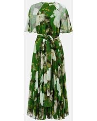 Erdem - Abito Midi Plisse Con Stampa Floreale - Lyst