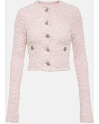 Balenciaga - Cropped Tweed Cardigan - Lyst