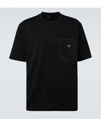 Prada - Re-Nylon And Jersey T-Shirt - Lyst