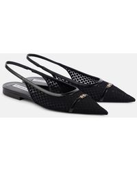 Victoria Beckham - Leather-Trimmed Mesh Slingback Flats - Lyst