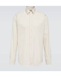 Canali - Camisa de algodon a rayas - Lyst