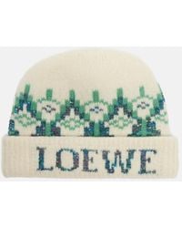 Loewe - Fair Isle Sequined Wool-Blend Beanie - Lyst