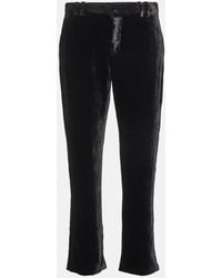 Balmain - Cropped-Hose Aus Samt - Lyst