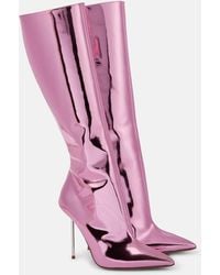Paris Texas - Lidia Mirrored Leather Knee-high Boots - Lyst