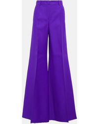 Valentino - Crepe Couture Wide-leg Pants - Lyst