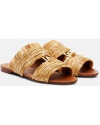 Dolce & Gabbana - Dg Braided Raffia-Effect Sandals - Lyst