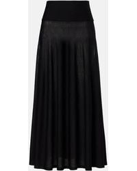 Alaïa - Flared Virgin Wool Maxi Skirt - Lyst
