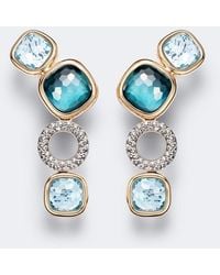 Pomellato - Nudo 18Kt And Rose Drop Earrings With Topaz And Diamonds - Lyst