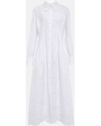 Chloé - Embroidered Midi Shirt Dress - Lyst