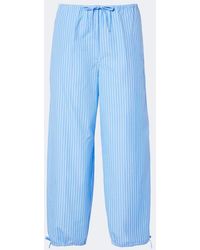 TOTEME - Striped Cotton Poplin Wide-Leg Pants - Lyst