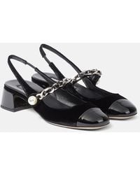 Miu Miu - 35 Embellished Velvet Pumps - Lyst