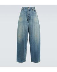 Balenciaga - Jeans anchos de tiro medio - Lyst