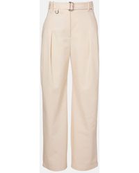 Burberry - Pantalones Tapered En Gabardina De Algodon - Lyst
