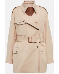 Tod's - Leather-trimmed Cotton Trenchcoat - Lyst