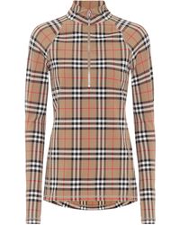 Burberry Vintage Check Turtleneck Top - Natural