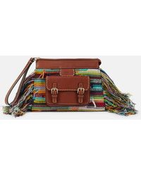 Chloé - Clutch Edith Aus Kaschmir Und Leder - Lyst