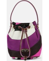 PUCCI - Yummy Iride Canvas Bucket Bag - Lyst