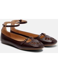 Chloé - Misty Cutout Leather Ballet Flats - Lyst