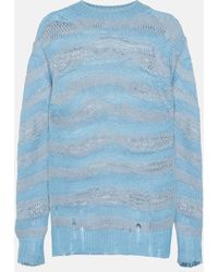 Acne Studios - Distressed Striped Sweater - Lyst