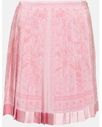 Versace - Minifalda Barocco de seda plisada - Lyst