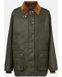 Miu Miu - Jacke Aus Popeline Mit Cord - Lyst