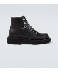 Bottega Veneta - Lug Leather Lace-Up Boots - Lyst
