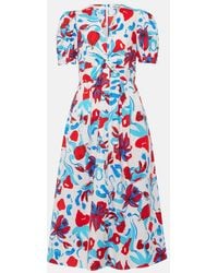 Diane von Furstenberg - Heather Floral Cotton-Blend Midi Dress - Lyst
