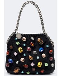 Stella McCartney - Falabella Tiny Embellished Velvet Shoulder Bag - Lyst