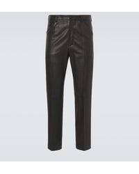 AURALEE - Leather Straight Pants - Lyst