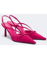 Prada - Suede Slingback Pumps - Lyst
