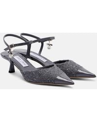Jimmy Choo - Aren Tweed And Leather Slingback Pumps - Lyst