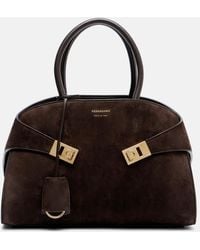 Ferragamo - Hug Suede Tote Bag - Lyst