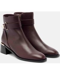 Jimmy Choo - Noor 45 Embellished Leather Ankle Boots - Lyst