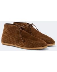 Bottega Veneta - Intrecciato Suede Desert Boots - Lyst