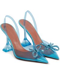AMINA MUADDI Gummi Verzierte Slingback-Pumps in Blau Damen Schuhe Absätze Pumps 