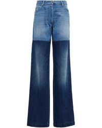 Peter Do Jeans anchos de tiro alto bicolor - Azul