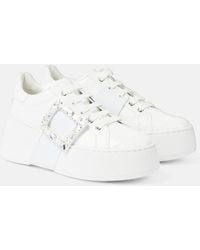 Roger Vivier - Viv' Skate Leather Sneakers - Lyst