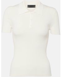 Nili Lotan - Ribbed-knit Cotton Polo Shirt - Lyst