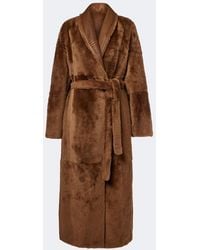 Yves Salomon - Reversible Shearling And Leather Wrap Coat - Lyst