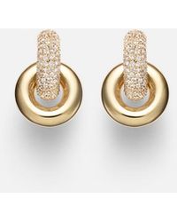 STONE AND STRAND - Buoy 14Kt Huggie Earrings With Diamonds - Lyst