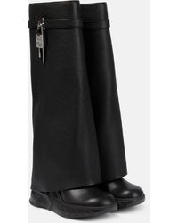 Givenchy - Shark Lock Biker Boots In Grained Leather - Lyst