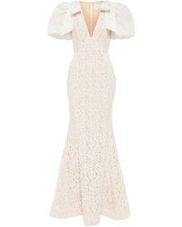Rebecca Vallance Synthetik Kristallverzierte Robe in Weiß Damen Bekleidung Kleider Kleider für formelle Anlässe und Abendkleider 