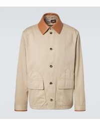 Loewe - Paula's Ibiza Leather-Trimmed Cotton Jacket - Lyst